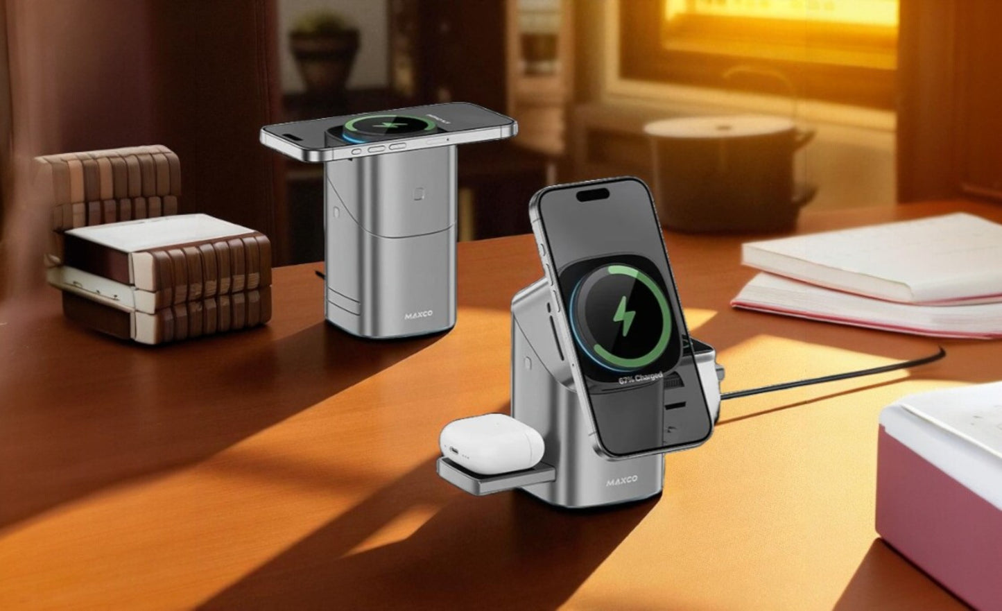 Qi2 Magnetic Charger for iPhone, Apple Watch & AirPods